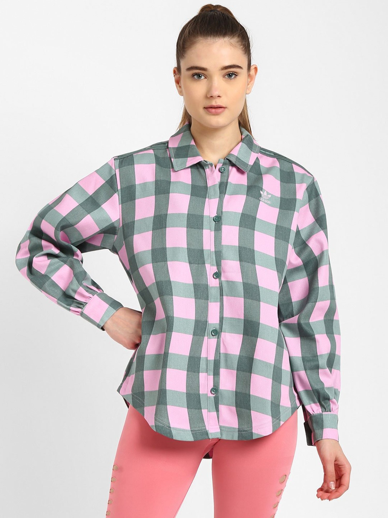 Adidas best sale tartan shirt