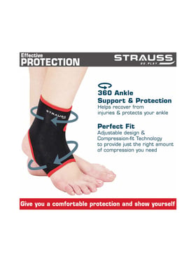 Buy Strauss Ankle Support Large (Black & Red) Online At Best Price