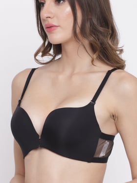 Buy PrettyCat Black Non Wired Padded Front Open Bra for Women Online @ Tata  CLiQ