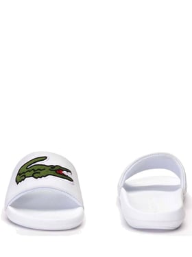 Lacoste white sliders hot sale