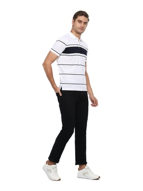 Louis Philippe white and blue polo t shirt - G3-MTS16556 