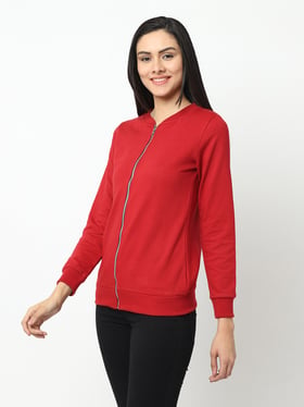Buy NEUDIS Red Full Sleeves Bomber Jacket for Women's Online