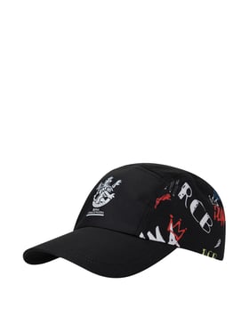 RCB 5 Panel Black Printed Baseball cap 