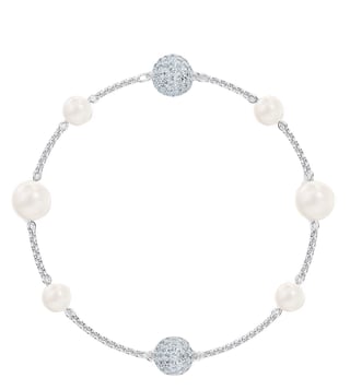 White Baroque Cultured Pearl Four Strand Chunky Bracelet  Pearls Agate  bracelet Chunky bracelets