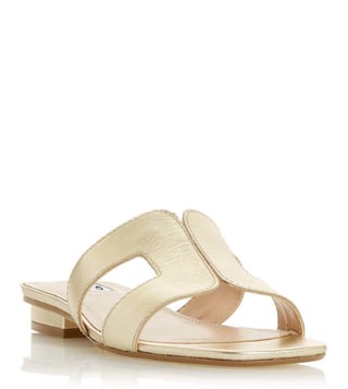 Buy Dune London Gold Loupe Slide Sandals for Women Online Tata