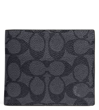 Buy Coach Charcoal & Black Compact Id Signature Medium Wallet for Men  Online @ Tata CLiQ Luxury