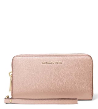 Pink Leather Small Wristlet Coin Wallet 