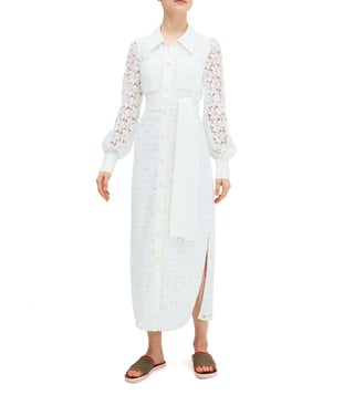Buy Kate Spade Fresh White Regular Fit Leaf Lace Shirt Dress for Women  Online @ Tata CLiQ Luxury