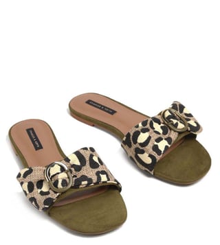 Animal print slide cheap sandals