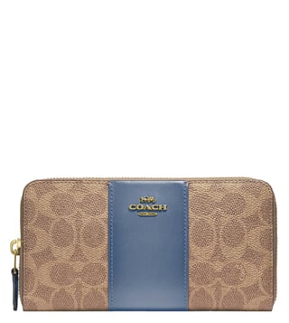 Coach Medium Corner Zip Wallet in Signature Canvas with Colorblock Interior