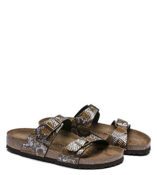 Buy Birkenstock Sydney Python Brown Narrow Width Slide Sandals for