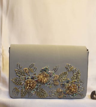 Buy House of Vian Golden Embellished Bahaar Clutch Online @ Tata CLiQ Luxury