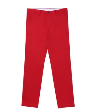 Buy BOSS Bright Red Regular Fit Flat Front Trousers for Men Online  Tata  CLiQ Luxury