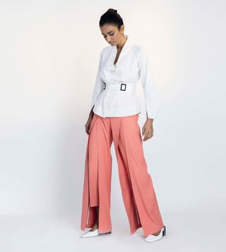 MARTINI Bottoms Pants and Trousers  Buy MARTINI Women Peach High Waist  Front Zip Bootcut Trouser Online  Nykaa Fashion