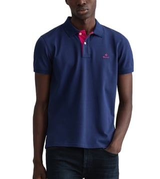 Buy Gant Blue Regular Fit Polo T-Shirt for Men Online @ Tata CLiQ