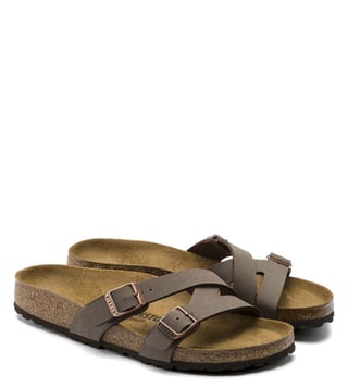 Buy Birkenstock Yao Mocha White Regular Width Slide Sandals for