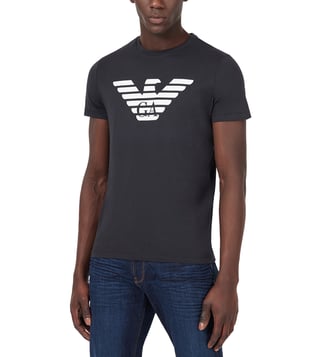 Buy Emporio Armani Blue Scuro Oversized Eagle Logo T-Shirt for Men Online @  Tata CLiQ Luxury