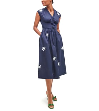 Kate Spade Snappy Poplin Bow Dress in Blue