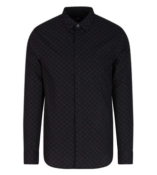 Buy Armani Exchange Black Print Regular Fit Shirt for Men Online @ Tata  CLiQ Luxury