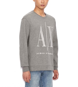 Buy Armani Exchange Grey Logo Regular Fit Sweatshirt for Men Online @ Tata  CLiQ Luxury