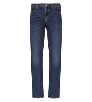 Buy Armani Exchange J16 Straight Fit Blue Mid Rise Jeans for Men Online @  Tata CLiQ Luxury