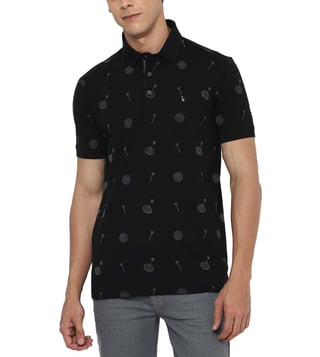 Buy Simon Carter London Black Printed Slim Fit Polo T-Shirt for Men Online  @ Tata CLiQ Luxury