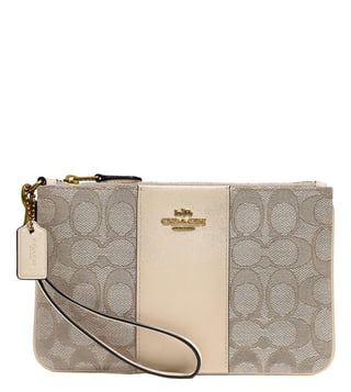 Buy Coach Stone Ivory Medium Wristlet Pouch for Women Online @ Tata CLiQ  Luxury