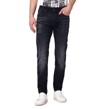 Buy Dark Grey Mid Rise Leon Slim Fit Jeans for Men at Selected