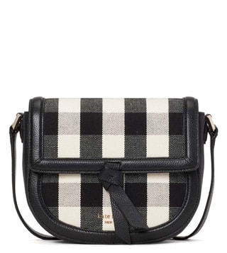Buy Kate Spade Black Multi Knott Gingham Medium Saddle Bag for Women Online  @ Tata CLiQ Luxury