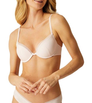 Buy YamamaY Pale Pink Eco Cotton Under Wired Padded Push Up Bra for Women  Online @ Tata CLiQ Luxury