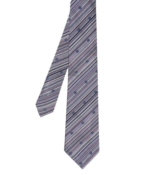 Buy Paul Smith Grey Silk Striped Blade 8 cm Tie for Men Online