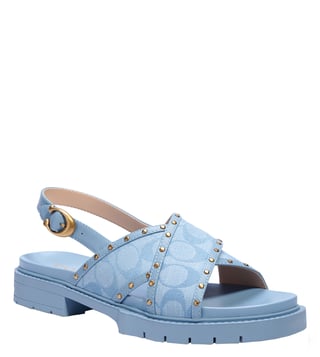 Buy Coach Blue Palmer Logo Back Strap Sandals for Women Online