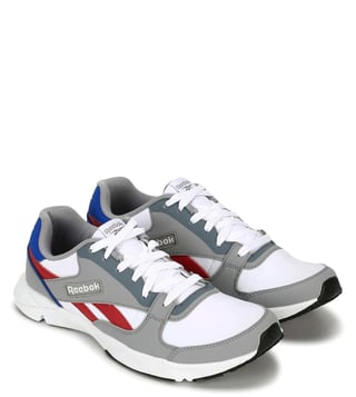 WHITE-FLAT GREY-RED Men Sneakers 