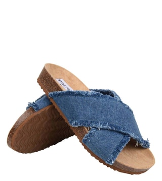 Buy Steve Madden VERSED-469 Denim Fabric Cross Strap Sandals only at Tata CLiQ Luxury