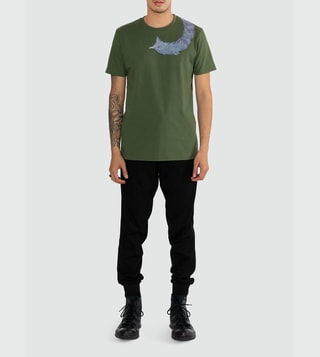Buy No grey area Rifle Green Animal Printed T-Shirt Online @ Tata CLiQ  Luxury