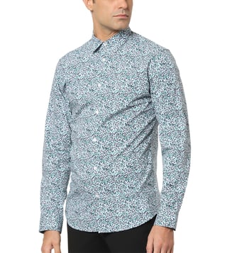 Buy Selected Homme Bright White Nigel Printed Slim Fit Shirt for
