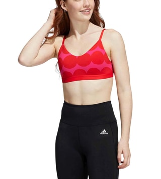 Buy Adidas Pink Print Regular Fit Sports Bra for Women Online