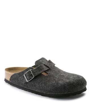 Buy Birkenstock Boston Grey Mules Online Tata CLiQ Luxury