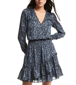 Buy MICHAEL Michael Kors Floral Regular Fit Smocked Dress for Women Online  @ Tata CLiQ Luxury