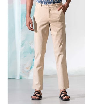 Buy Beige Cotton Slim Fit Regular Pants for Men Online at Fabindia   20047127