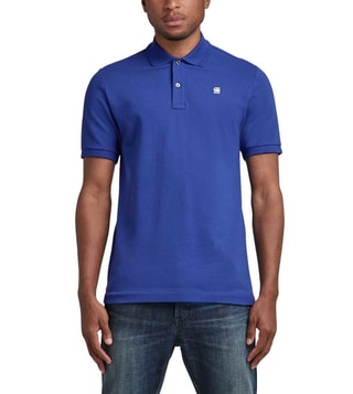 Syndicaat Aanleg school Buy G-Star RAW Blue Slim Fit Polo T-Shirt for Men Online @ Tata CLiQ Luxury