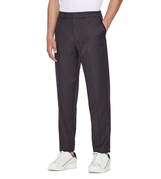 Buy EMPORIO ARMANI Relaxed Fit Trousers with Insert Pockets  Black Color  Men  AJIO LUXE