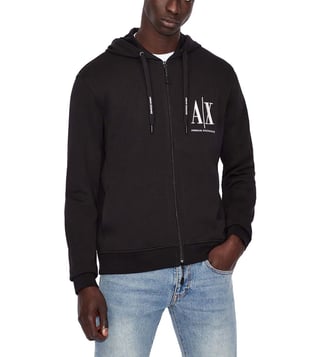 Buy Armani Exchange Black Regular Fit Hoodie for Men Online @ Tata CLiQ  Luxury