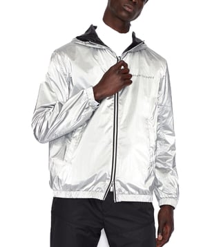 Buy Armani Exchange Silver Logo Regular Fit Reversible Jacket for Men  Online @ Tata CLiQ Luxury