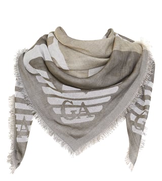 Buy Emporio Armani Greige & Sabbia With Logo Detailing Scarf (M) for Men  Online @ Tata CLiQ Luxury