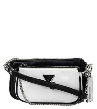 Buy Guess White Multi Arie Small Double Pouch Cross Body Bag for