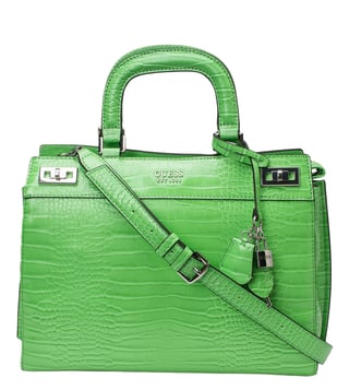 Buy Guess Latte Logo & Light Lime Medium Katey Luxury Satchel for Women  Online @ Tata CLiQ Luxury