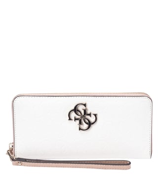 Buy Guess White Multi Chic Shine Large Zip Around Wallet for Women