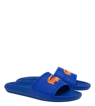 Buy Lacoste Blue Croco Logo Slide Sandals for Men Online Tata