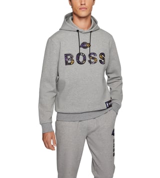 Boss Unisex Relaxed-Fit Hoodie - White